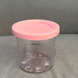 Dishwasher washable, colored lid, transparent/gray/stone gray/pink/water green ice cream storage jar