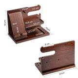 Solid wood mobile phone stand, desktop creative storage rack, multifunctional for hanging watches, glasses, keys