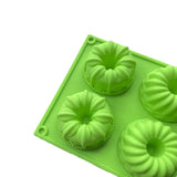 Mini Bundt Cake Pan,6-Cavity Silicone Fluted Tube Cake Mold, Non Stick Silicone Baking Molds for Cupcake, Donuts,Muffin