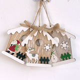 3pcs Christmas Pendant Fine Workmanship Adorable Durable Exquisite Decoration Wooden Rustic Tree Ornaments Holiday Hanging for