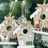 3pcs Christmas Pendant Fine Workmanship Adorable Durable Exquisite Decoration Wooden Rustic Tree Ornaments Holiday Hanging for