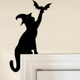 Halloween Decoration Halloween Door Corner Cat Metal Logo Larger Halloween Cat Silhouette Hanging Halloween Decoration
