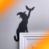 Halloween Decoration Halloween Door Corner Cat Metal Logo Larger Halloween Cat Silhouette Hanging Halloween Decoration
