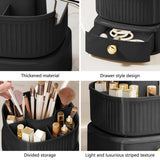 360° Rotating Makeup Brush Holder Organizer with Drawer, Makeup organization and Skincare Storage for Vanity, In Australia - Darrahopens