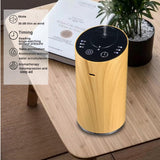 Wood Grain Waterless Essential Oil Air Diffuser Car USB Aromatherapy Nebulizer Rechargeable Mist Maker Light Brown
