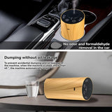 Wood Grain Waterless Essential Oil Air Diffuser Car USB Aromatherapy Nebulizer Rechargeable Mist Maker Light Brown