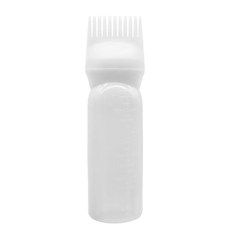 Brush Bottle with Comb, Shampoo Hair Color Hair Dyeing Bottle, Applicator Brush Bottle for Roots (White) Professional Process In Australia - Darrahopens