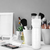 Brush Bottle with Comb, Shampoo Hair Color Hair Dyeing Bottle, Applicator Brush Bottle for Roots (White) Professional Process In Australia - Darrahopens