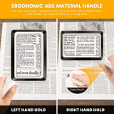 4X Rechargeable Magnifying Glass with Light 20LEDs, Handheld Rectangular Page Lighted Magnifier, 3 Brightness Modes