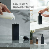 Black soap dispenser, soap dispenser bathroom, glass hand soap dispenser with stainless steel pump soap bottle In Australia - Darrahopens
