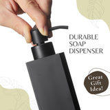 Black soap dispenser, soap dispenser bathroom, glass hand soap dispenser with stainless steel pump soap bottle