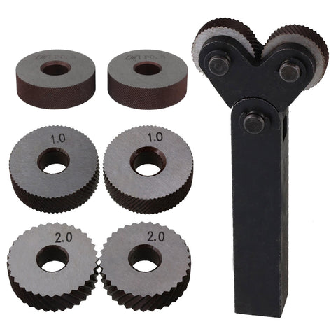 Rotating Head Knurling Tool Pitch Diagonal Coarse Linear Dual Wheels 0.5mm 1mm 2mm with 1.5mm Pitch Pack of 7