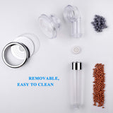 High pressure showerhead, ion filtration showerhead (3 settings), water-saving and stone filtration bead handheld showerhead
