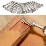Hard alloy high-speed steel rotary drill bit kit with 20 wood carving drill bits, suitable for DIY woodworking, carving, engraving In Australia - Darrahopens