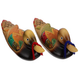 2pcs Wooden model statue duck craft decorator Feng statue table love jewelry animal sculpture decoration jewelry In Australia - Darrahopens