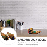 2pcs Wooden model statue duck craft decorator Feng statue table love jewelry animal sculpture decoration jewelry In Australia - Darrahopens