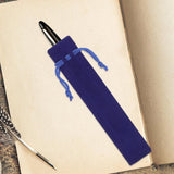 2pcs Single pen bag, drawstring pen bag, single suede pen case, small box, office supplies pen bag, blue jewelry bag In Australia - Darrahopens