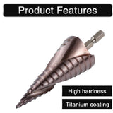 High speed steel cobalt containing hexagonal shank step drill bit, metal sheet drilling, stainless steel drilling tool In Australia - Darrahopens