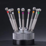 Professional watch repair tool set, screwdriver, rotating base, pure steel screwdriver, multiple sizes