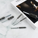 6pcs Hexagonal handle twisted wire hole brush, wire brush 304 stainless steel wire hexagonal rod gun brush deburring pipe brush set