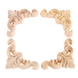 4pcs  4cm Woodcarving Corner Decal Unpainted Wood Carved Decal Onlay Applique Frame Furniture Cabinet Door Decor Craft 3D In Australia - Darrahopens
