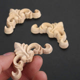 4pcs  4cm Woodcarving Corner Decal Unpainted Wood Carved Decal Onlay Applique Frame Furniture Cabinet Door Decor Craft 3D In Australia - Darrahopens