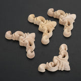 4pcs  4cm Woodcarving Corner Decal Unpainted Wood Carved Decal Onlay Applique Frame Furniture Cabinet Door Decor Craft 3D