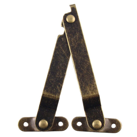 2pcs，Antique iron support hinge wooden box bracket tripod retro pull rod hinge gift box box corner movable box support In Australia - Darrahopens