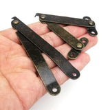 2pcs，Antique iron support hinge wooden box bracket tripod retro pull rod hinge gift box box corner movable box support In Australia - Darrahopens