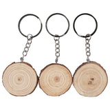 Unfinished Wood Slices Keychain Blank Hand-Painted Wooden Keychain Vintage DIY Wood Keychain Car Bag Pendant In Australia - Darrahopens