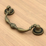 Vintage Drop-Down Bail Pull Handles Hole Center Antique Bronze Down Bail Cabinet Pulls with Mounting Screws