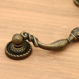 Vintage Drop-Down Bail Pull Handles Hole Center Antique Bronze Down Bail Cabinet Pulls with Mounting Screws