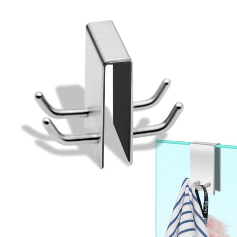 Door hook towel matte nickel hook for frameless glass shower doors, stainless steel door hanger for bathroom robe towel rack In Australia - Darrahopens