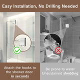Door hook towel matte nickel hook for frameless glass shower doors, stainless steel door hanger for bathroom robe towel rack
