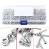 535PCS  304 Stainless Steel M2 M3 M4 Hex Socket Kits Flat Head Screws and Nuts Assrotment Set for Fasteners