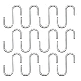 12pcs S Hanging Hooks,Extra Long Steel Hanger, Indoor Outdoor Uses for Garden, Bathroom, Closet, Workshop, Kitchen, Matt Silver In Australia - Darrahopens