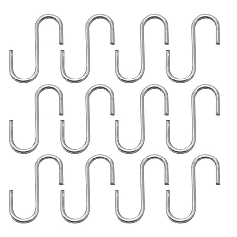 12pcs S Hanging Hooks,Extra Long Steel Hanger, Indoor Outdoor Uses for Garden, Bathroom, Closet, Workshop, Kitchen, Matt Silver In Australia - Darrahopens