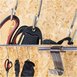 12pcs S Hanging Hooks,Extra Long Steel Hanger, Indoor Outdoor Uses for Garden, Bathroom, Closet, Workshop, Kitchen, Matt Silver
