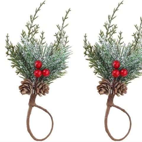 2pcs Napkin Ring, Elegant Christmas Napkin Ring Rack Table Accessories Cedar Fruit Napkin Ring Tableware Buckle Decoration In Australia - Darrahopens