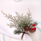 2pcs Napkin Ring, Elegant Christmas Napkin Ring Rack Table Accessories Cedar Fruit Napkin Ring Tableware Buckle Decoration