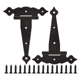 2pcs，Shed Windows and More Decorative Fancy T Hinges 5" Heavy Duty Steel Shed Door Hinges W/Screws, Storage Shed Door Barn Door Gates