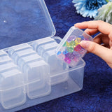 12pcs Bead storage box, plastic bead storage box, transparent storage box, craft container, with 2 hinged covers