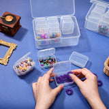 12pcs Bead storage box, plastic bead storage box, transparent storage box, craft container, with 2 hinged covers