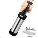 Cookie Press for Baking, Stainless Steel  Cookie Press, Cookie Press Gun Kit with 8 Cookie Press Discs and 8 Icing Tips