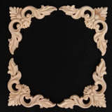 4pcs，Unpainted Wooden Carved Decal Corner Woodcarving Onlay Applique Flower Furniture Cabinet Box Doors Decoration In Australia - Darrahopens