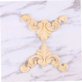4pcs，Unpainted Wooden Carved Decal Corner Woodcarving Onlay Applique Flower Furniture Cabinet Box Doors Decoration In Australia - Darrahopens
