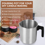 Light Candle Making Pouring Pot,  Aluminum Wax Melting Pot with Heat-Resistant Handle and Dripless Pouring Spout for Candle Making