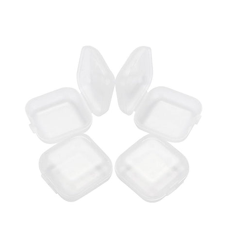 4pcs， Mini Clear Plastic Boxes Transparent Pills Case Square Jewelry Bead Containers Empty Earplugs Box for Storage Small Items