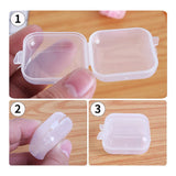 4pcs， Mini Clear Plastic Boxes Transparent Pills Case Square Jewelry Bead Containers Empty Earplugs Box for Storage Small Items