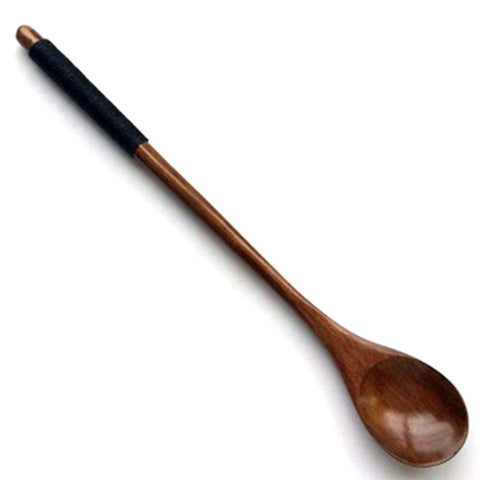 Wooden soup spoon, long handled spoon, Japanese kitchen utensils, Korean cuisine, cooking, stirring, honey tea In Australia - Darrahopens